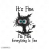 Everything Is Fine Cat Embroidery Sweatshirt (Pawnic Attack)