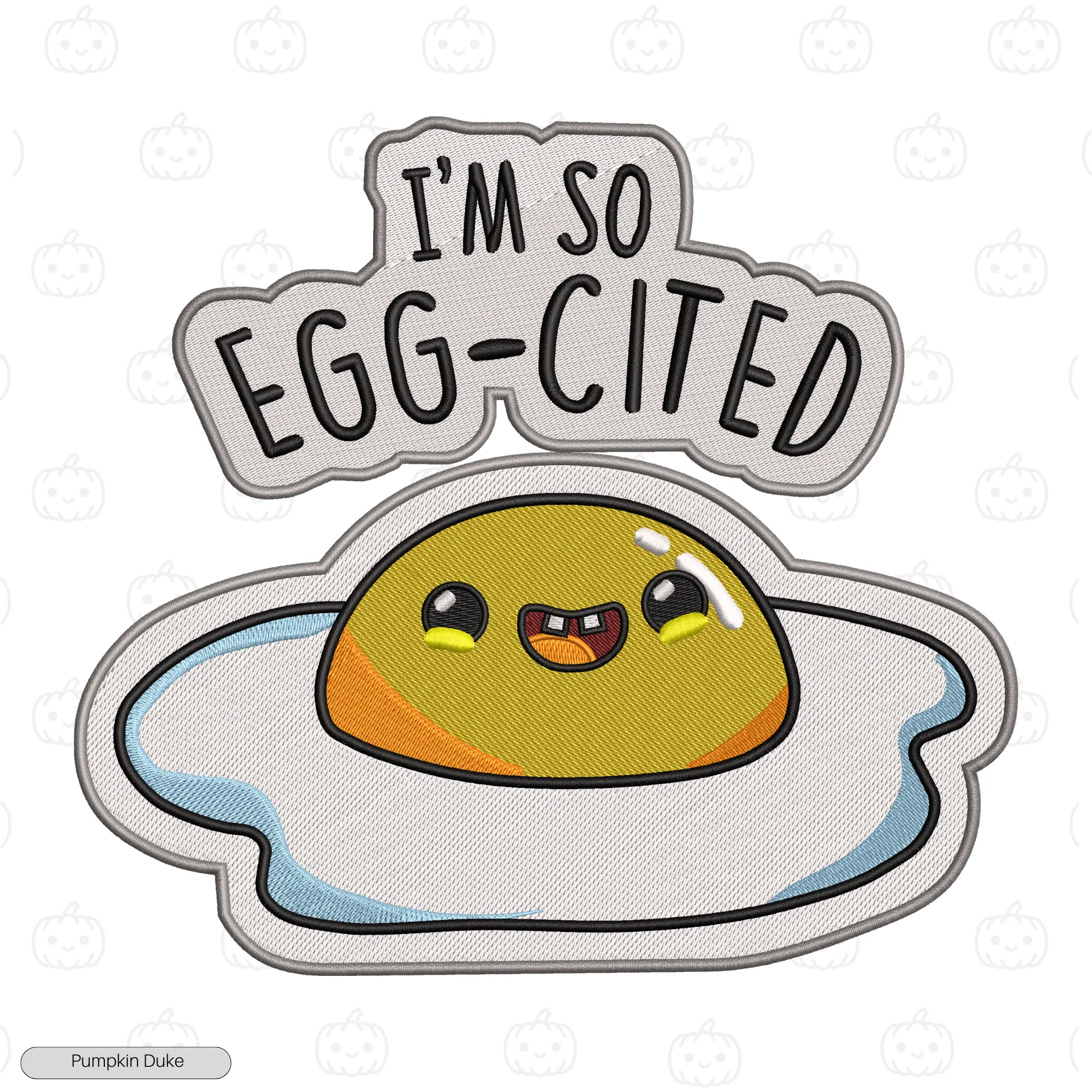 I'm So Eggcited Embroidery Hoodie (Shell Yeah)