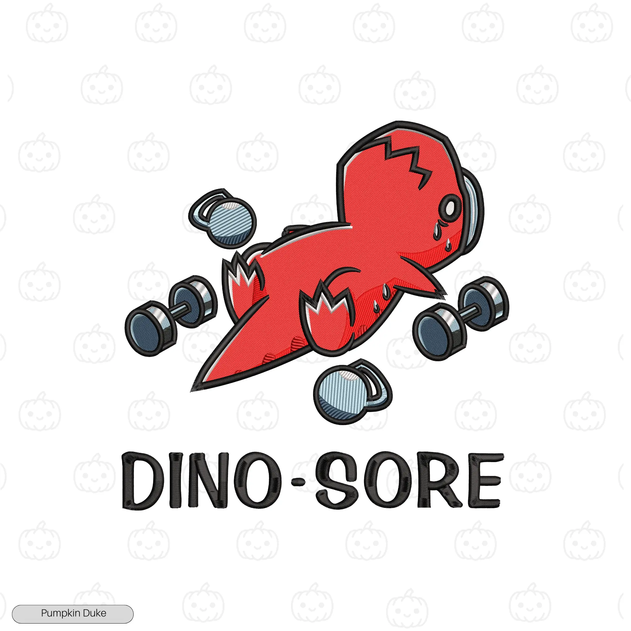 Dino Sore Embroidery Hoodie