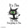 Everything Is Fine Cat Embroidery Hoodie (Pawnic Attack)