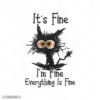 Everything Is Fine Cat Embroidery Hoodie (Pawnic Attack)