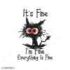 Everything Is Fine Cat Embroidery Hoodie (Pawnic Attack)