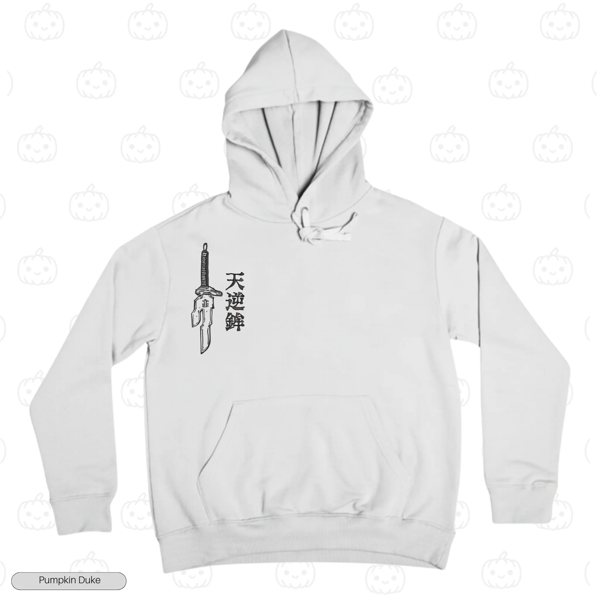 Fushiguro Toji Spear Of Heaven White Logo Embroidery Hoodie Toji Flexing Embroidery Hoodie