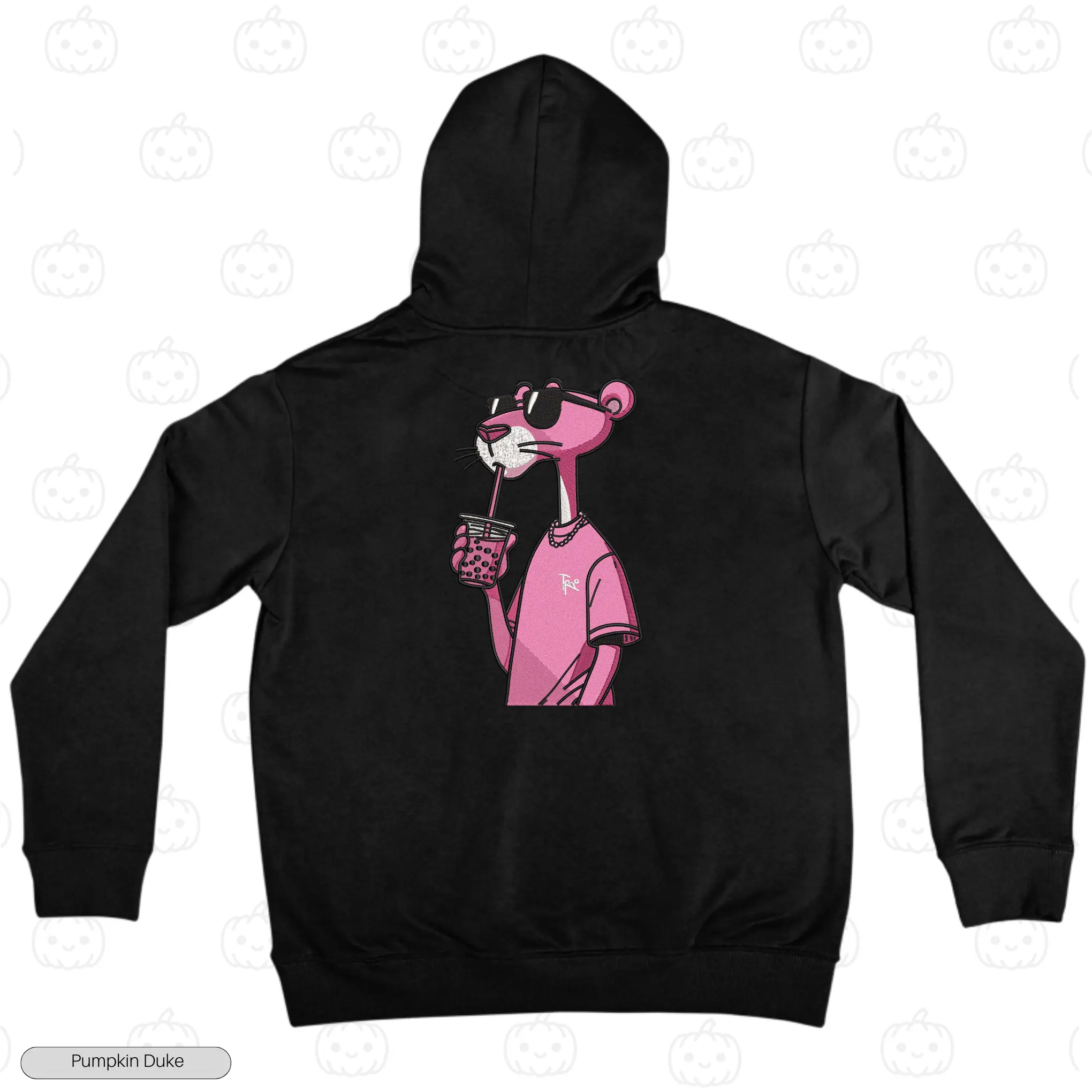 Chill Pink Panther Embroidery Hoodie