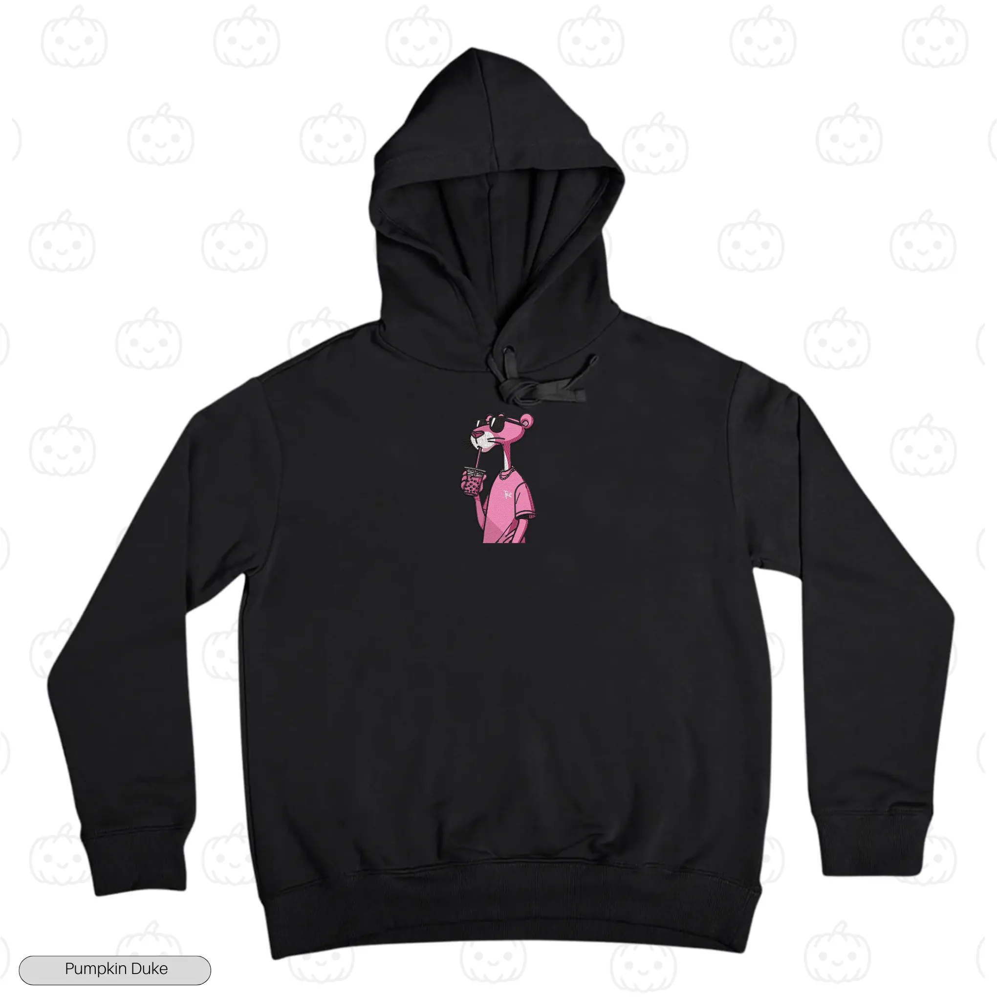 Chill Pink Panther Embroidery Hoodie