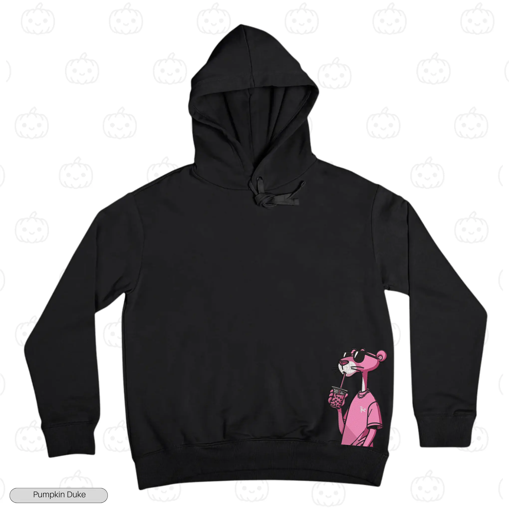 Chill Pink Panther Embroidery Hoodie