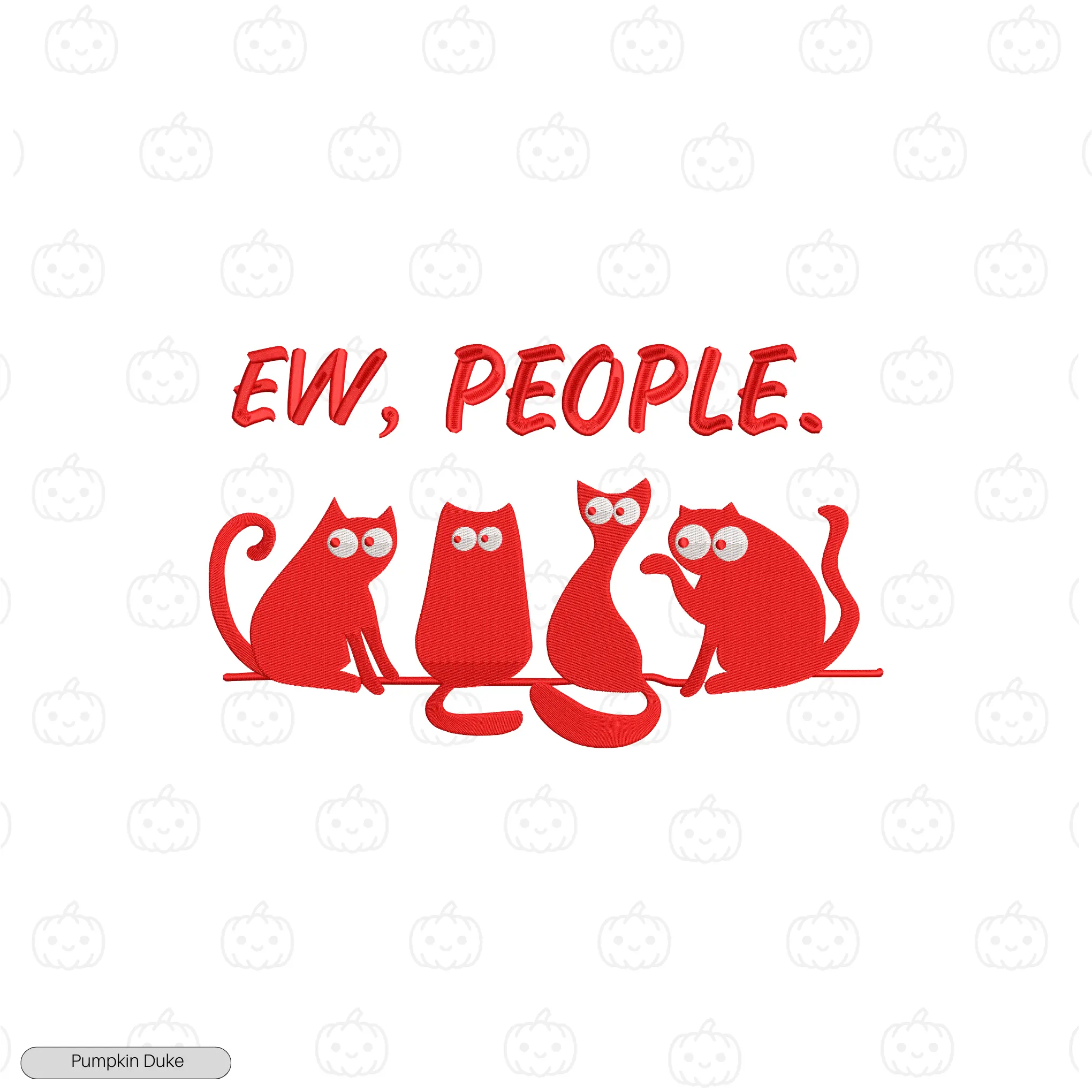 Eww People Embroidery Hoodie