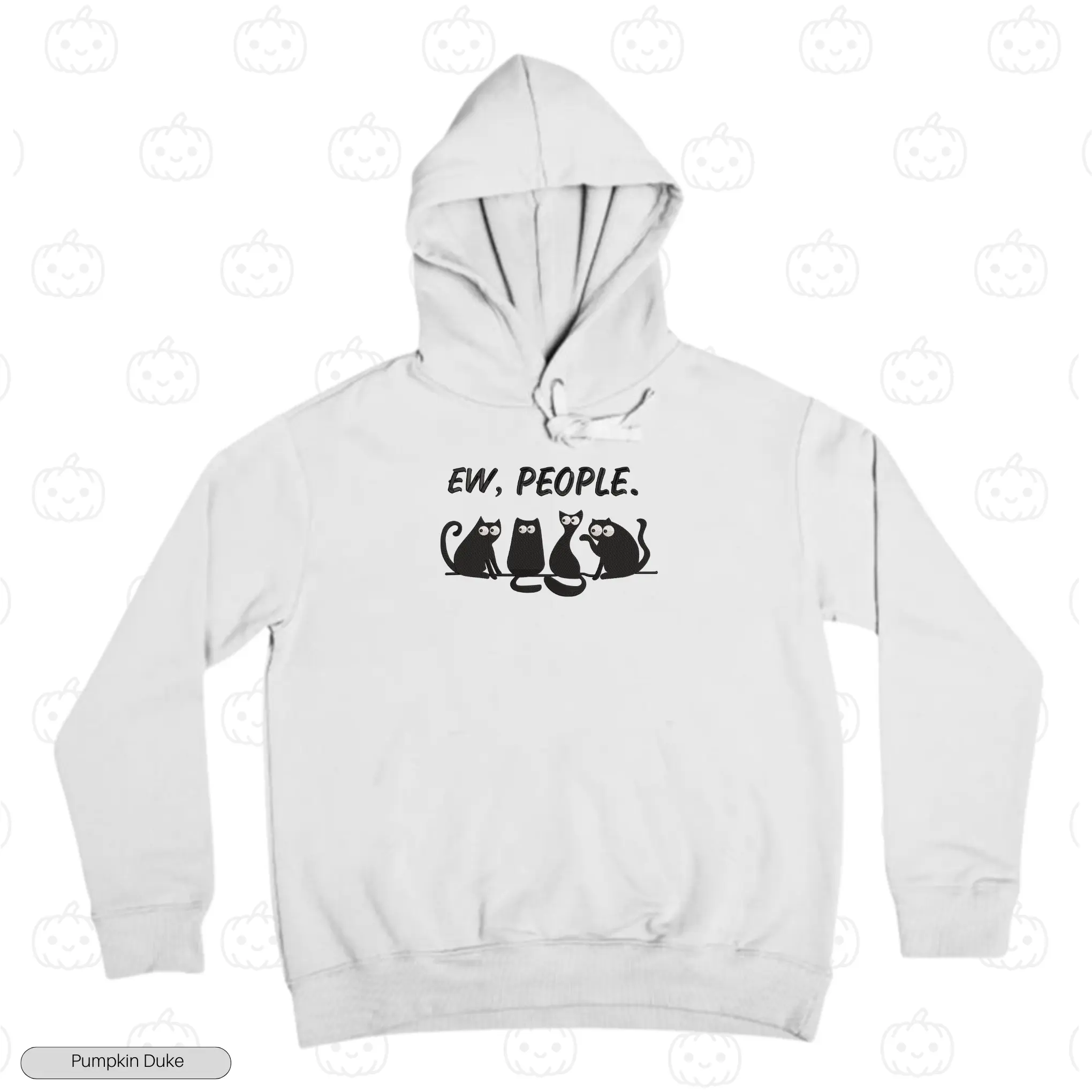 Eww People Embroidery Hoodie