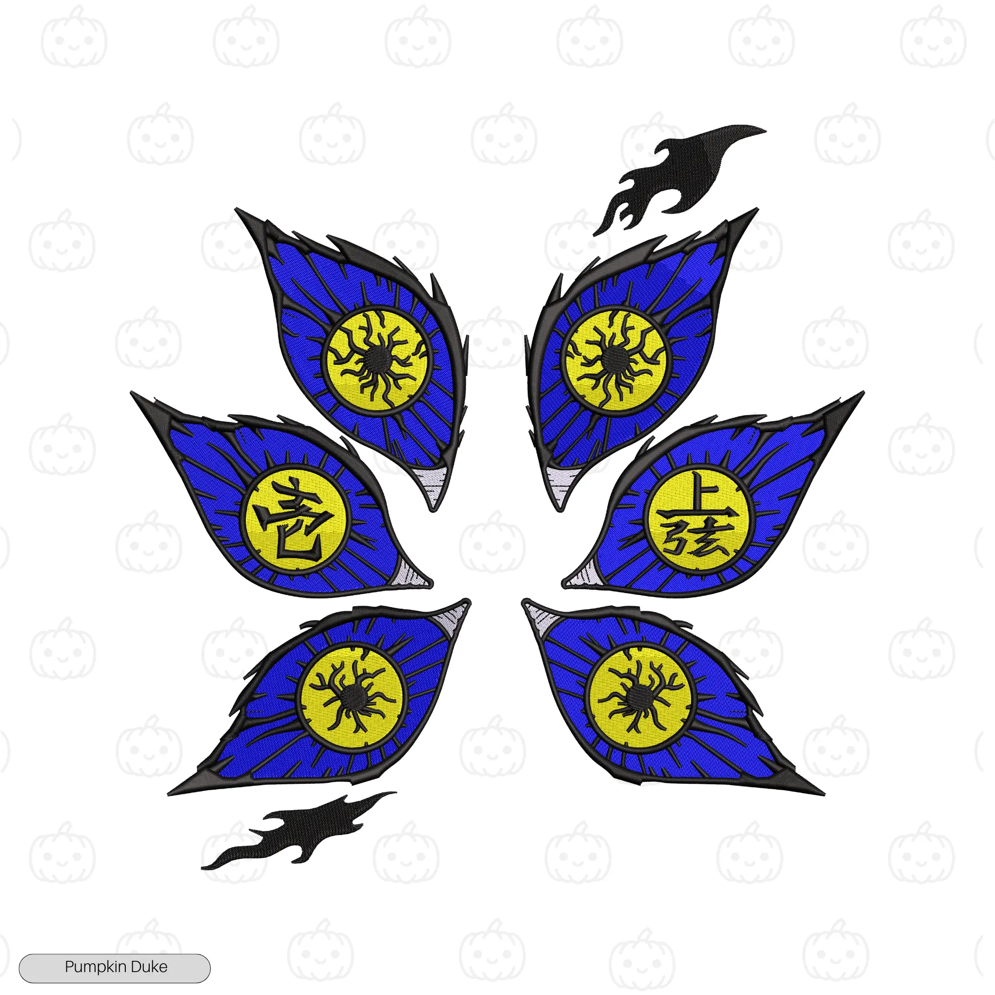 Kokushibo Eyes V1 Embroidery Hoodie