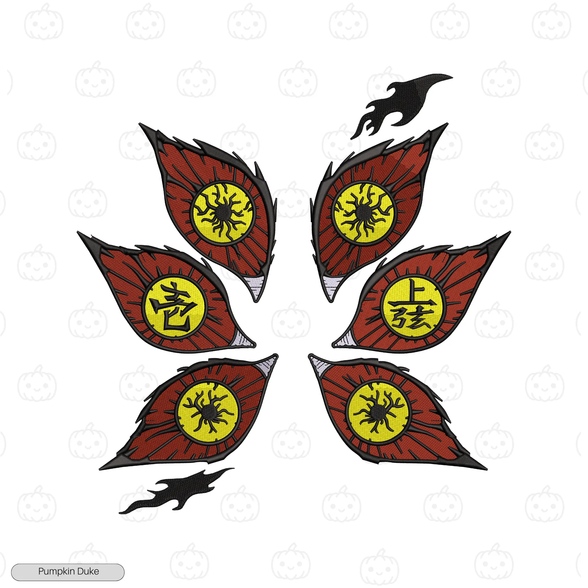 Kokushibo Eyes V1 Embroidery Hoodie