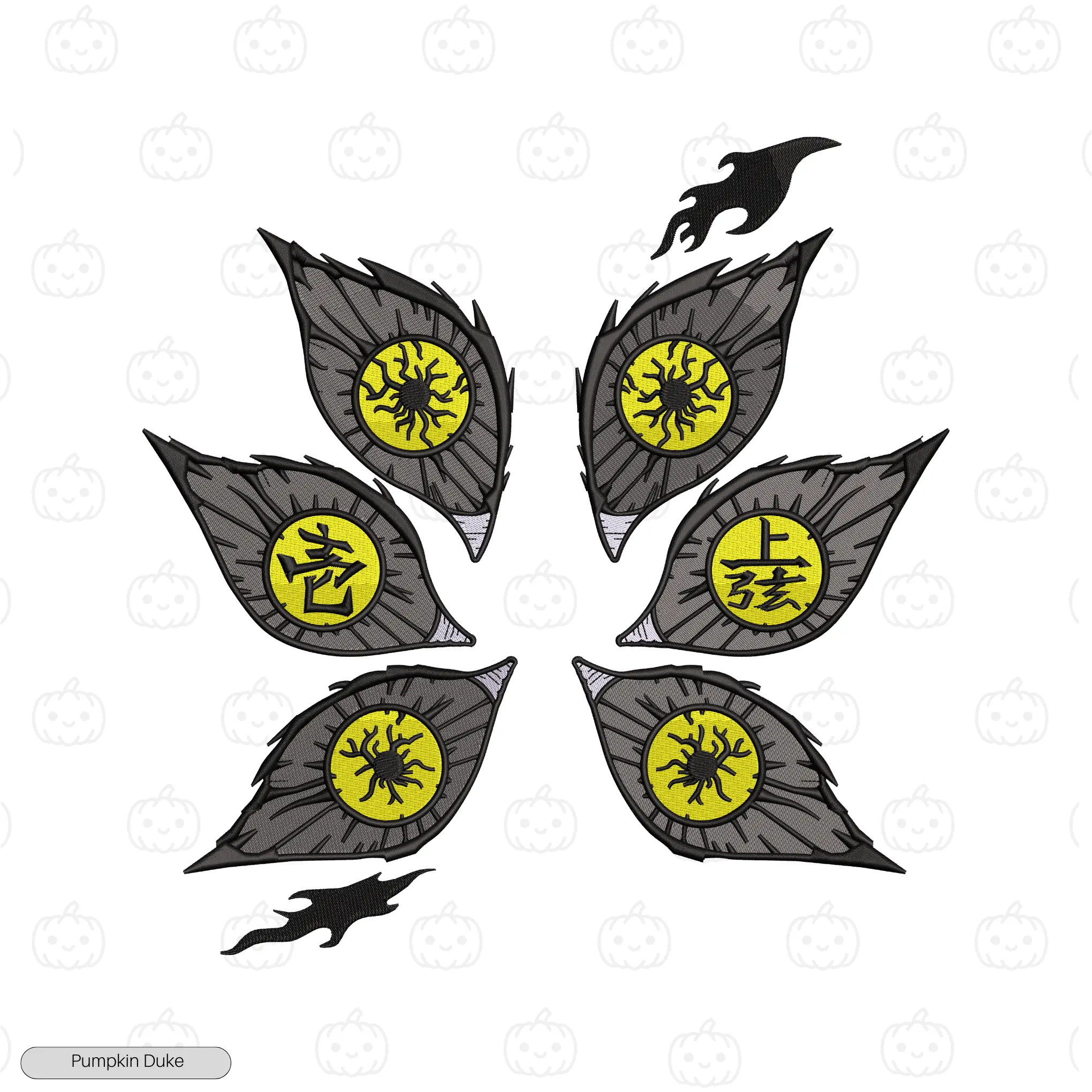 Kokushibo Eyes V1 Embroidery Hoodie