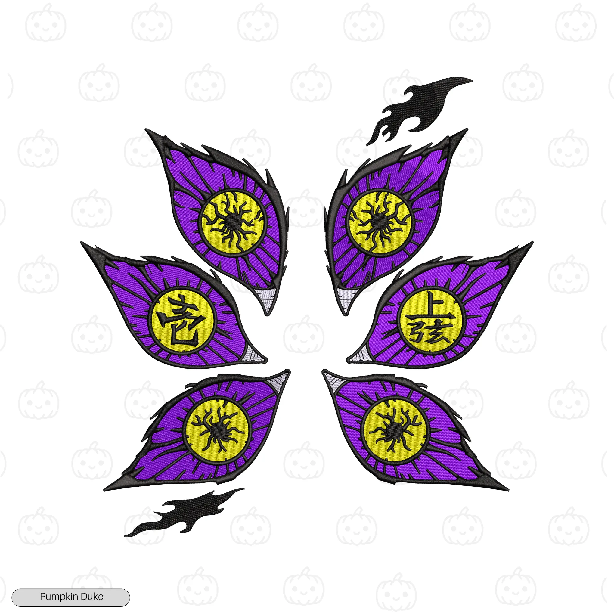 Kokushibo Eyes V1 Embroidery Hoodie