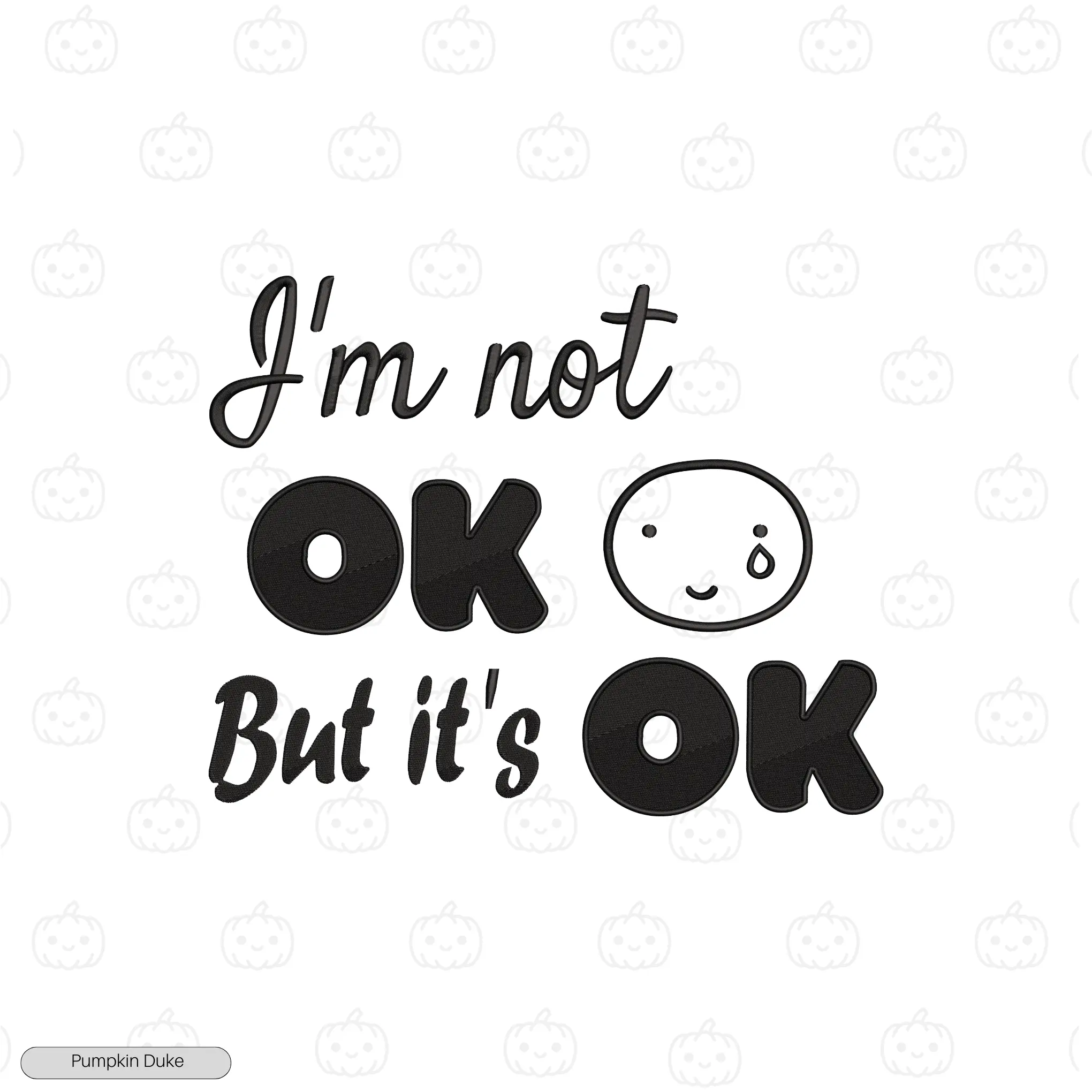 Tearful Smile Embroidery Hoodie