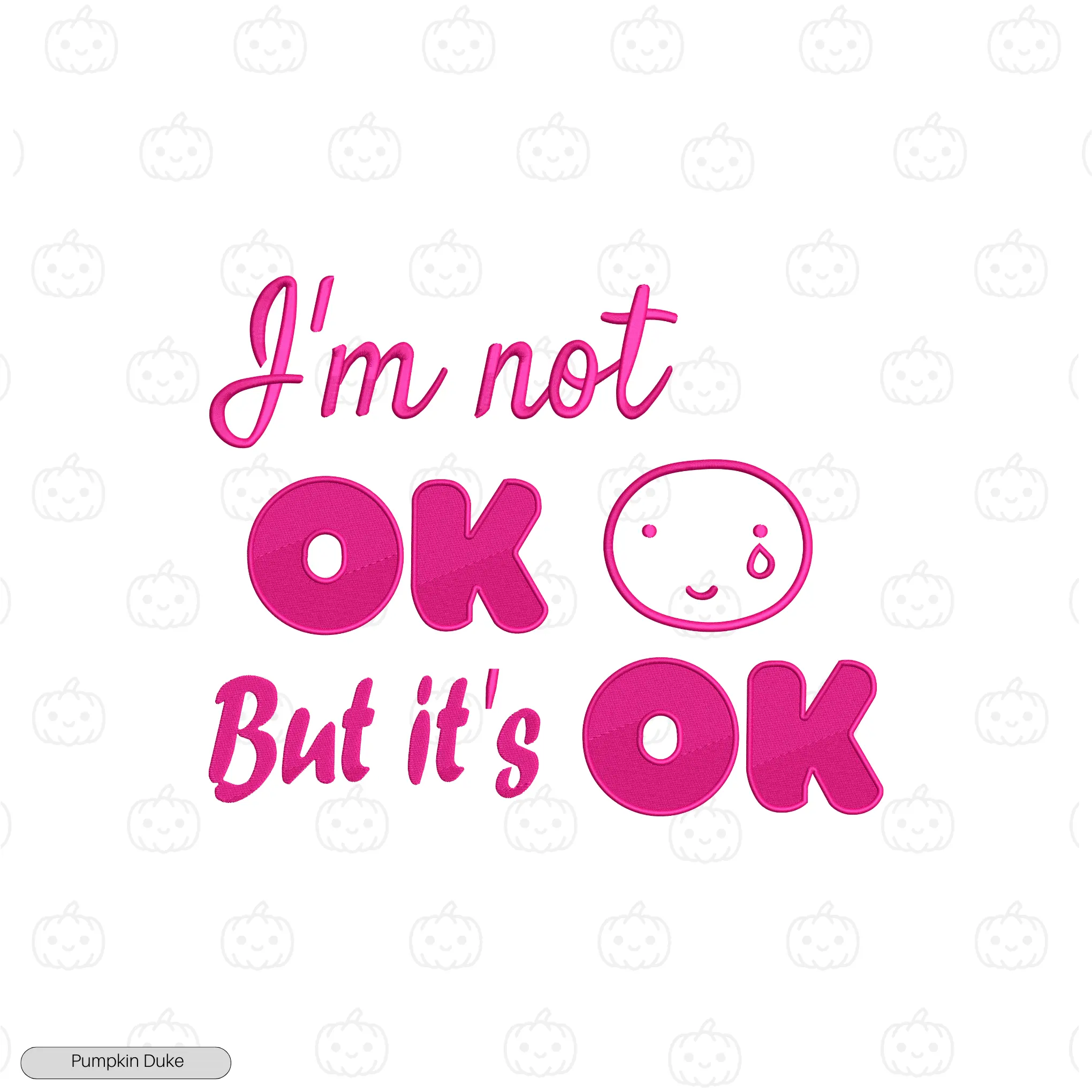 Tearful Smile Embroidery Hoodie