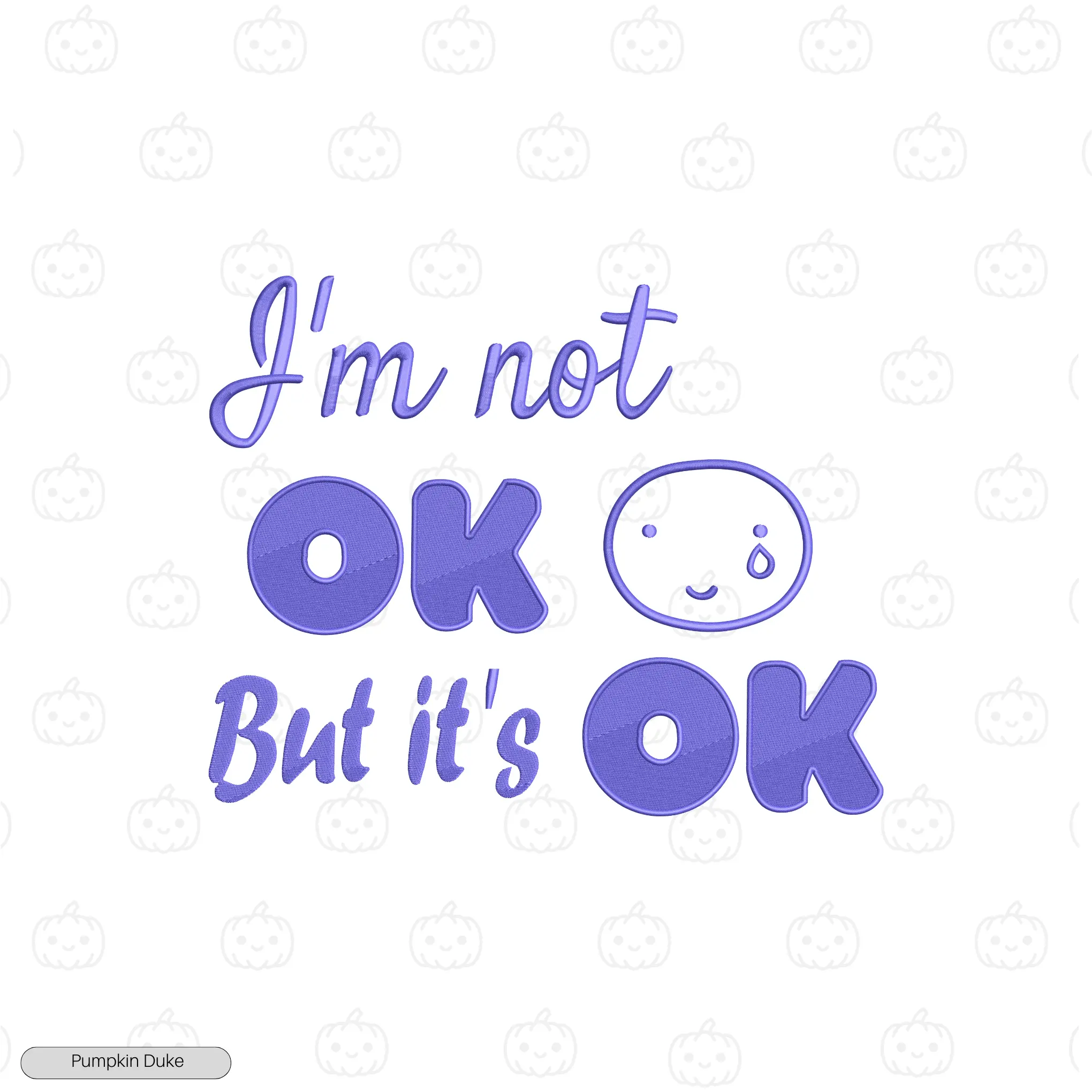 Tearful Smile Embroidery Hoodie