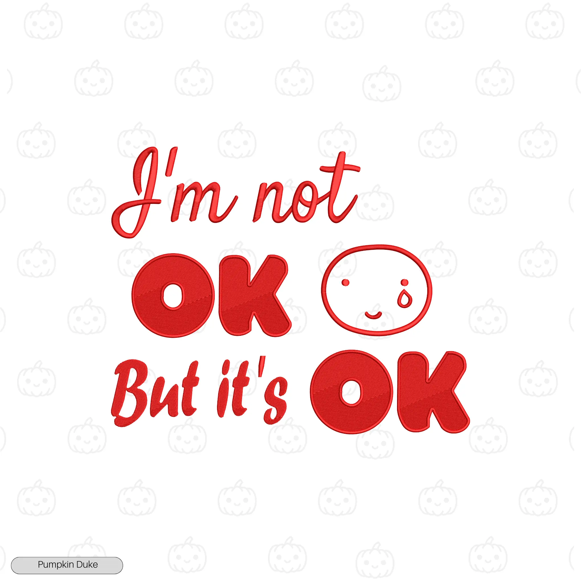 Tearful Smile Embroidery Hoodie