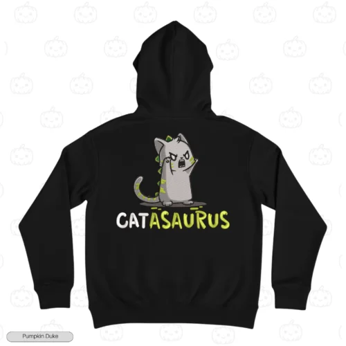 Catasaurus Black Back Embroidery Hoodie Catasaurus Embroidery Hoodie