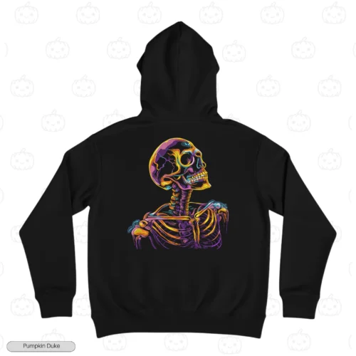 Chromatic Human Skull Black Back Embroidery Hoodie Chromatic Skull Embroidery Hoodie