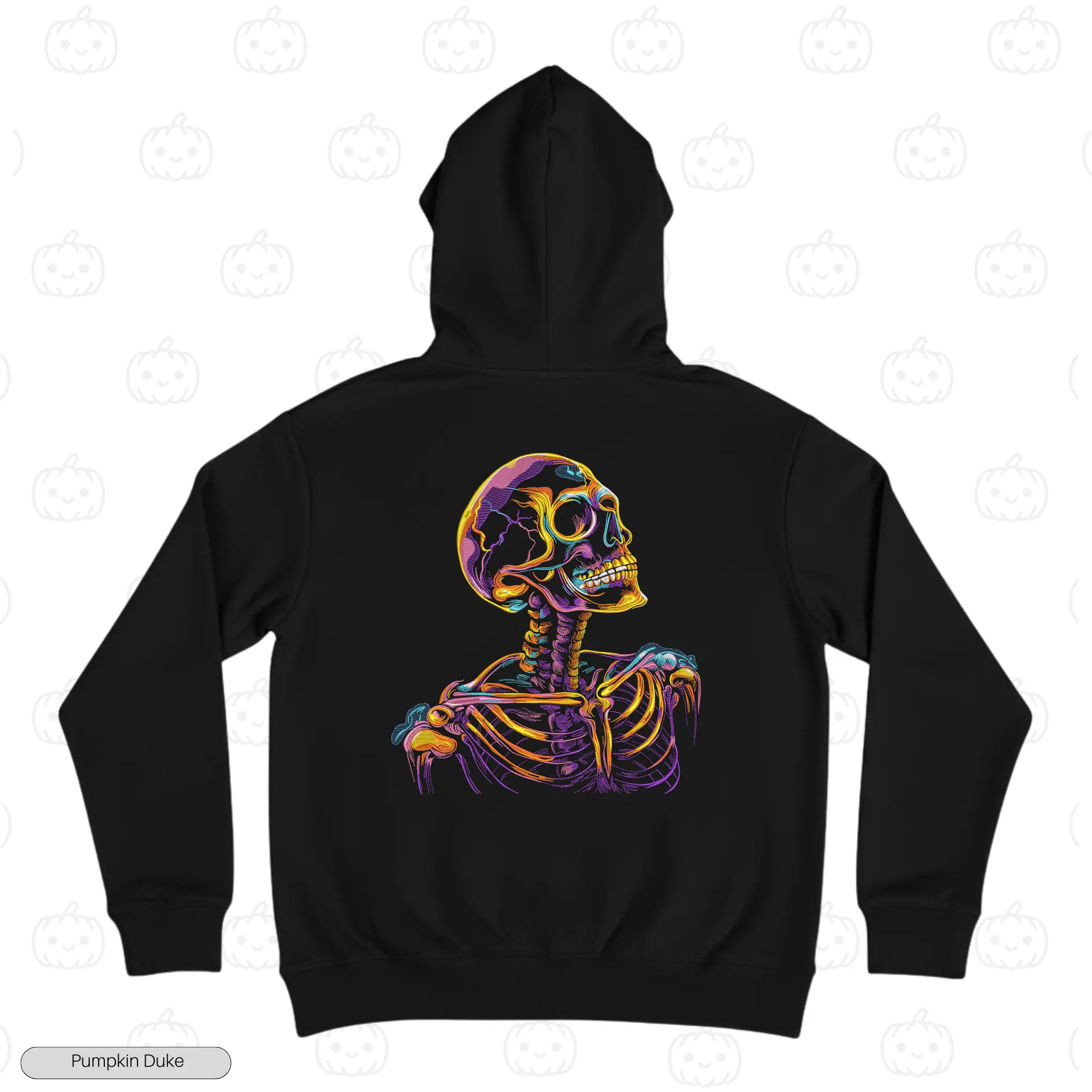 Chromatic Skull Embroidery Hoodie