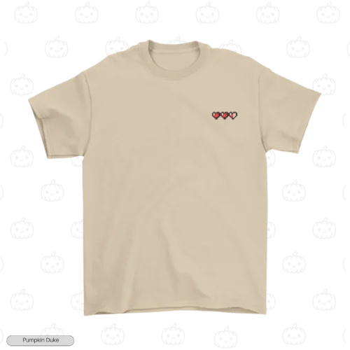 HB Beige Logo Embroidery T-Shirt Health Bar Embroidery T-Shirt