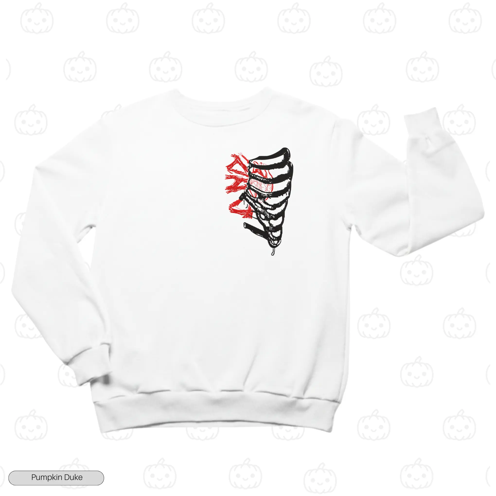 Human Skeleton Embroidery Sweatshirt