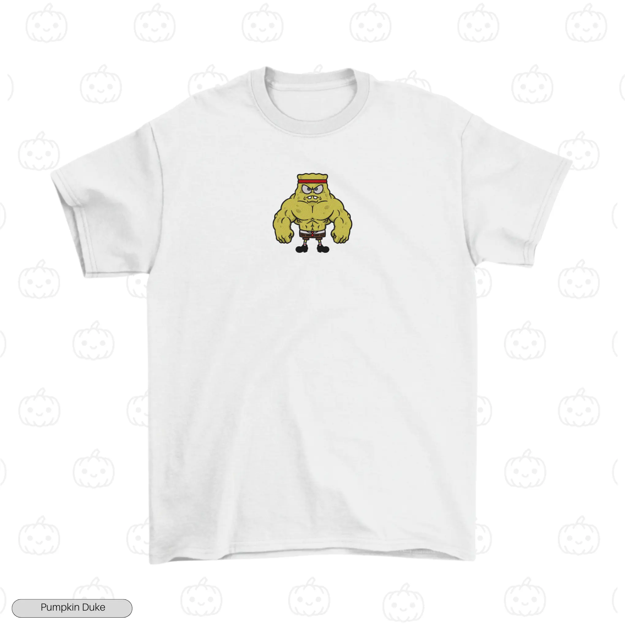 Muscular Spongebob V1 Embroidery T-Shirt