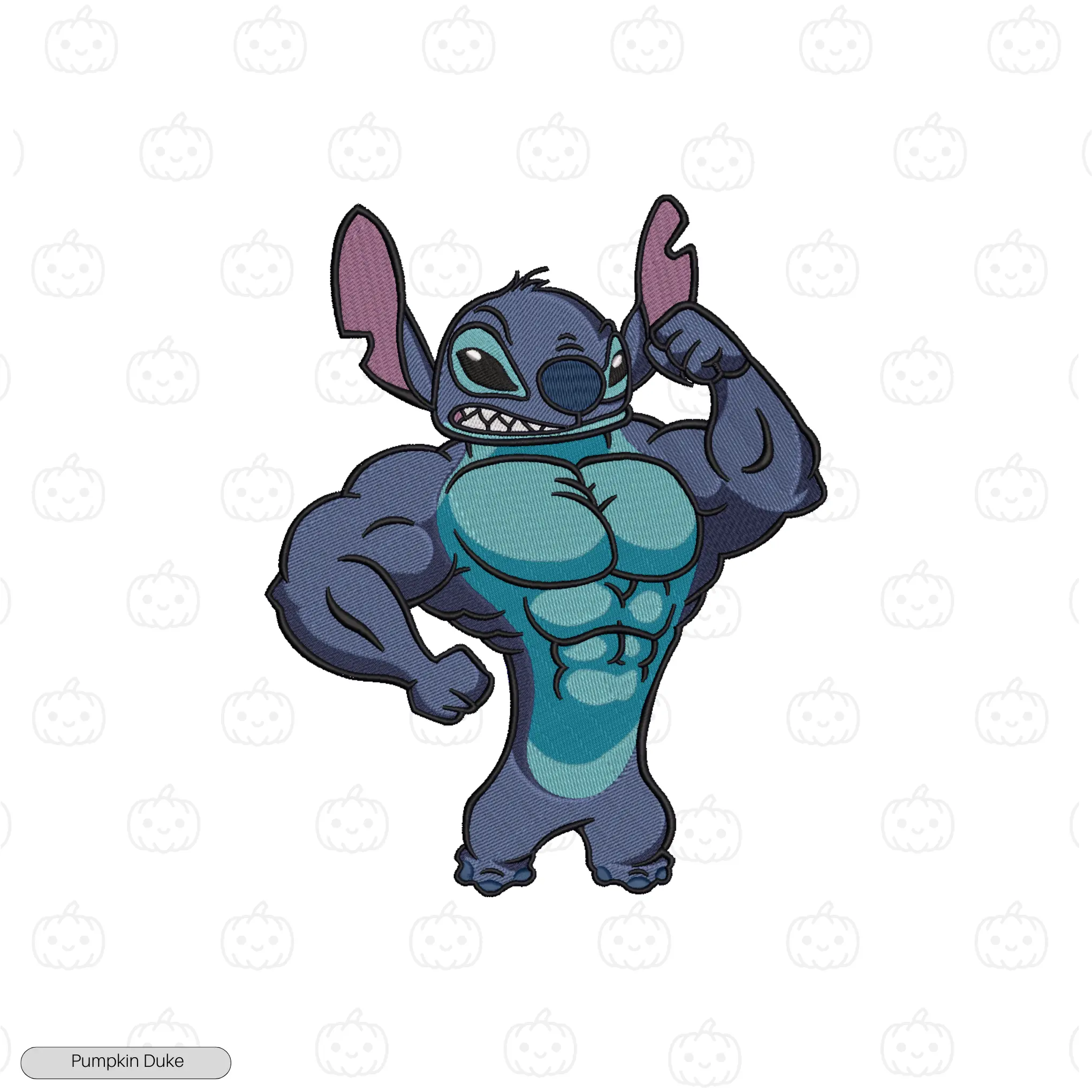 Muscular Stitch Embroidery T-Shirt