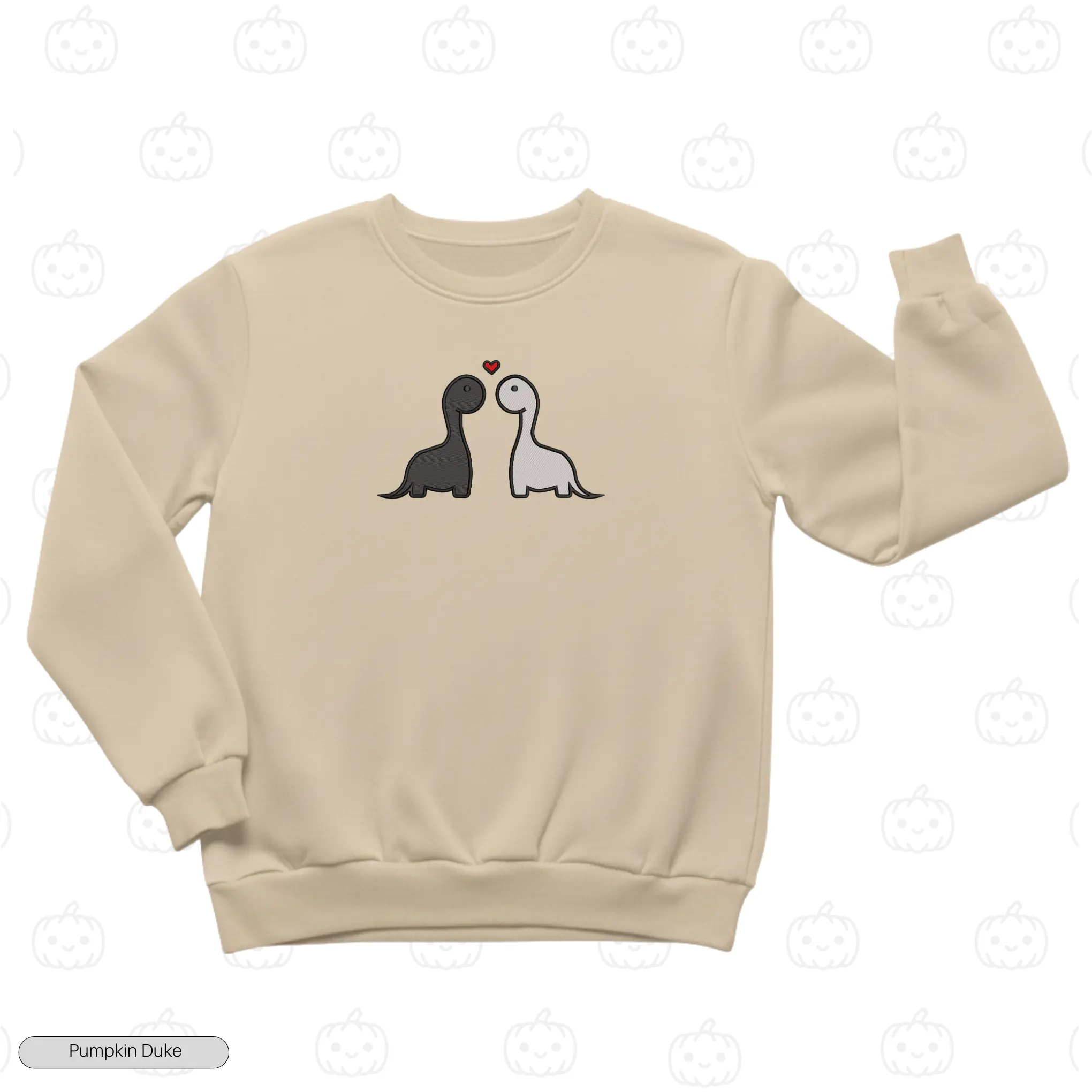 Prehistoric Love Embroidery Sweatshirt