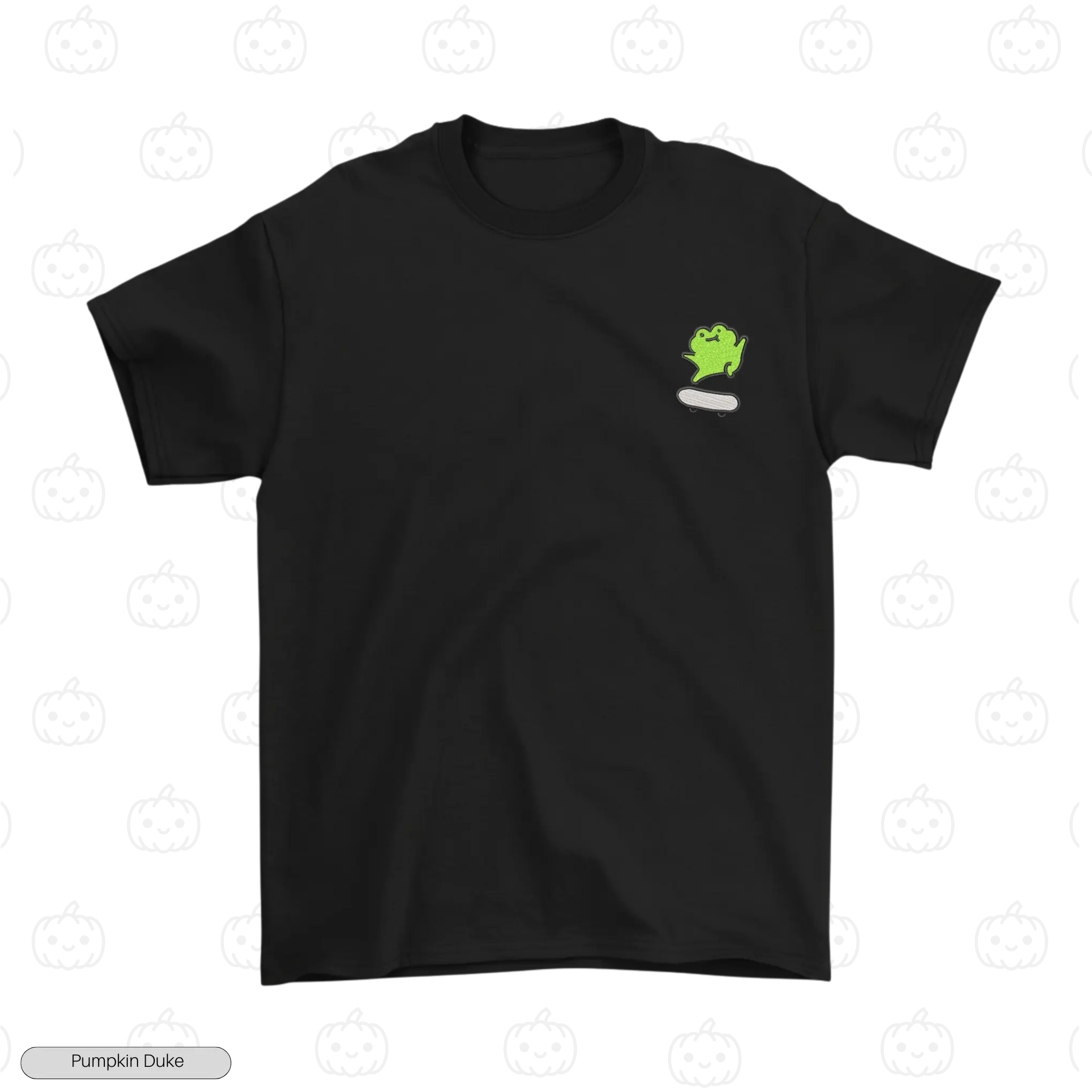 Skating Frog Embroidery T-Shirt