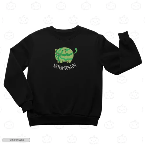 Watermeowlon Black Front Embroidery Sweatshirt Watermeowlon Embroidery Sweatshirt