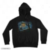 Cat Van Gogh Art Black Front Embroidery Hoodie Cat Van Gogh Art Embroidery Hoodie