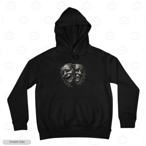 Comedy Tragedy Masks Embroidery Hoodie