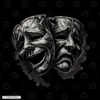 Comedy Tragedy Masks Embroidery T-Shirt