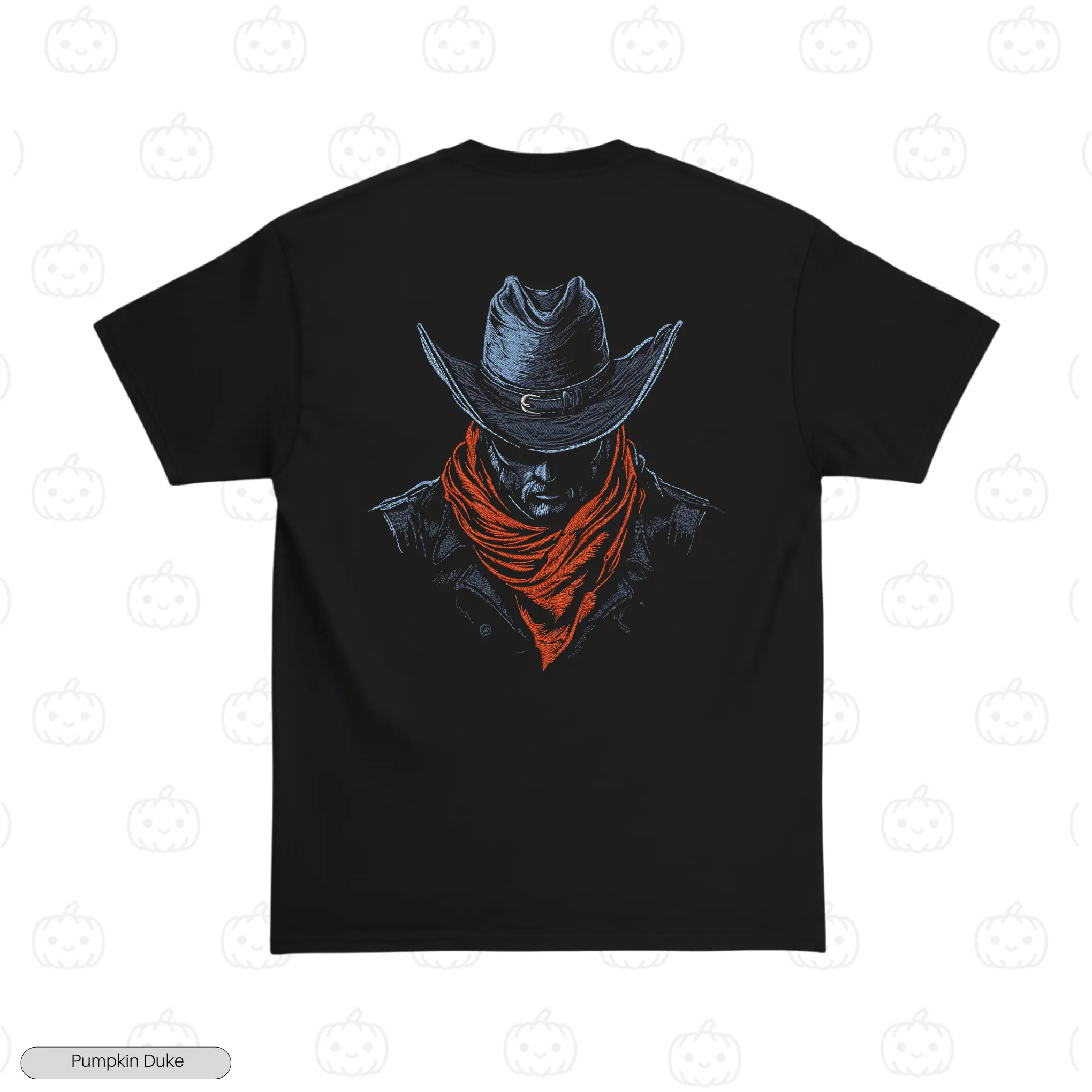 Cowboy Black Back Embroidery T-Shirt Cowboy Embroidery T-Shirt