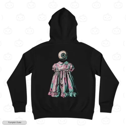 Creepy Doll Black Back Embroidery Hoodie Creepy Doll Embroidery Hoodie