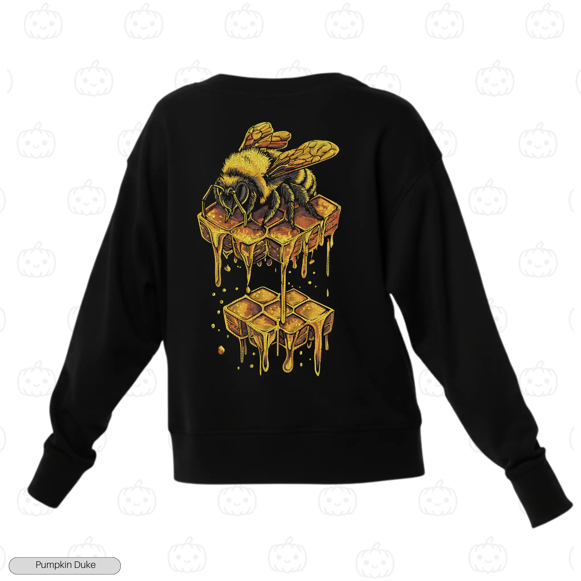 Dripping Honey Bee Embroidery Sweatshirt