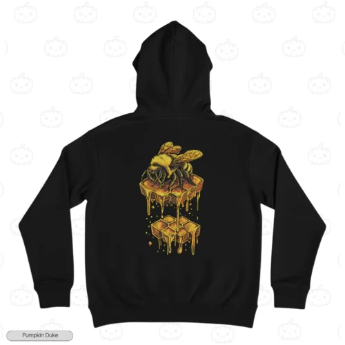 Dripping Honey Bee Embroidery Hoodie
