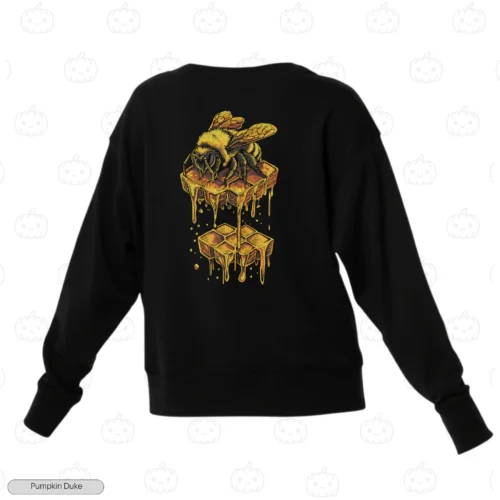 Dripping Honey Bee Embroidery Sweatshirt