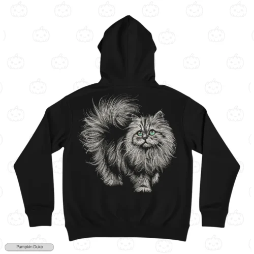 Fluffy Persian Cat Embroidery Hoodie