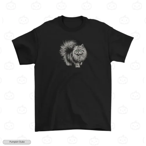 Fluffy Persian Cat Embroidery T-Shirt