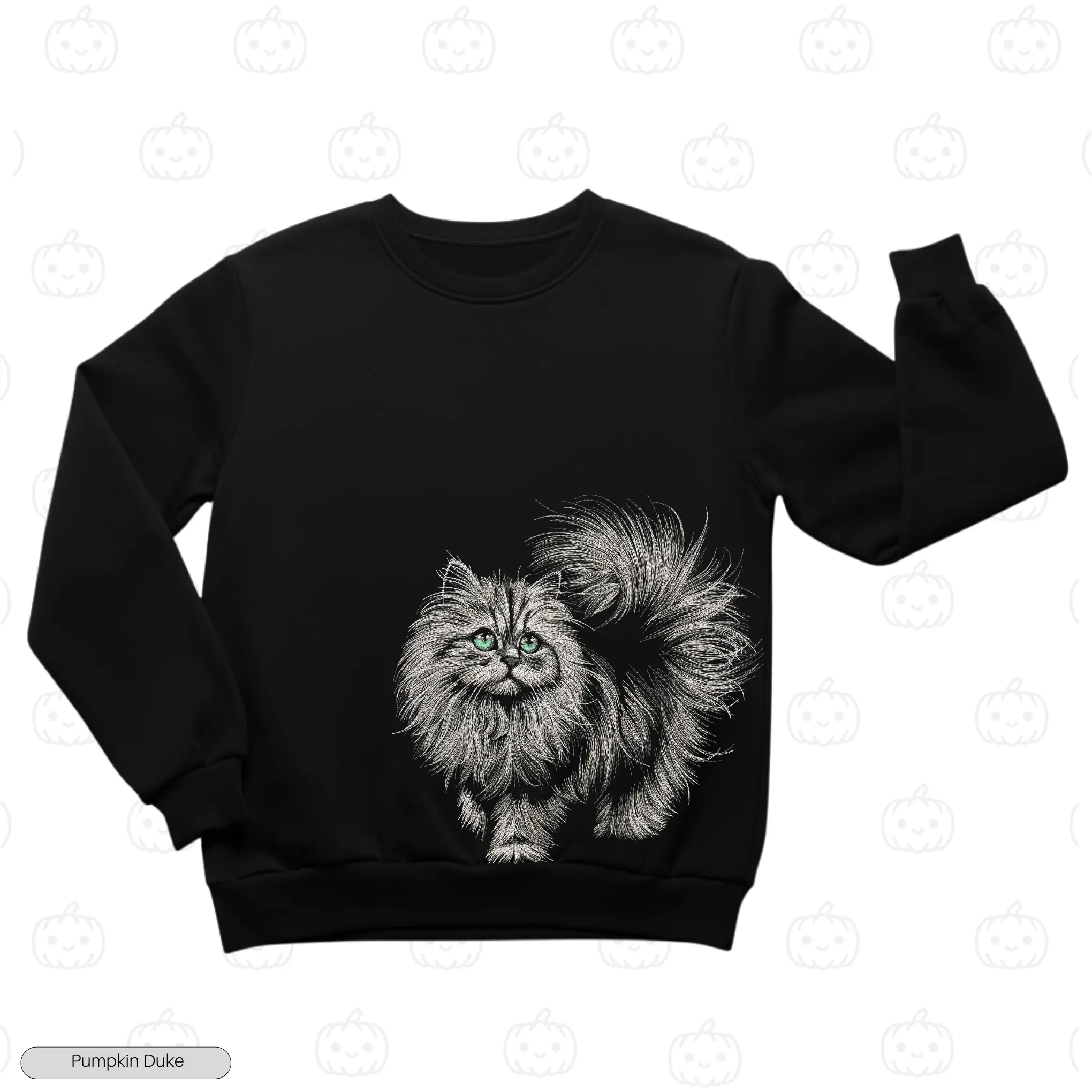 Fluffy Persian Cat Embroidery Sweatshirt