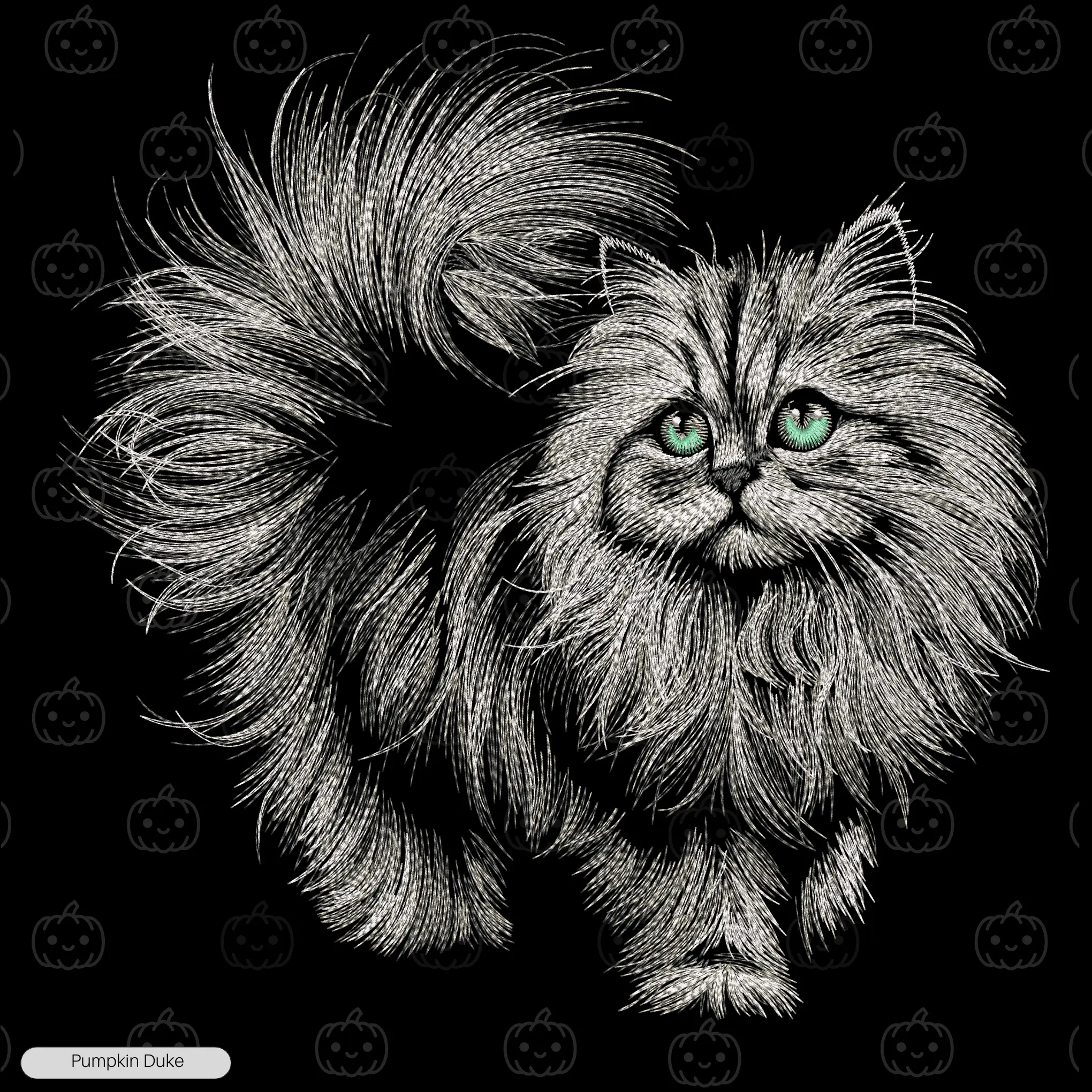Fluffy Persian Cat Embroidery Hoodie