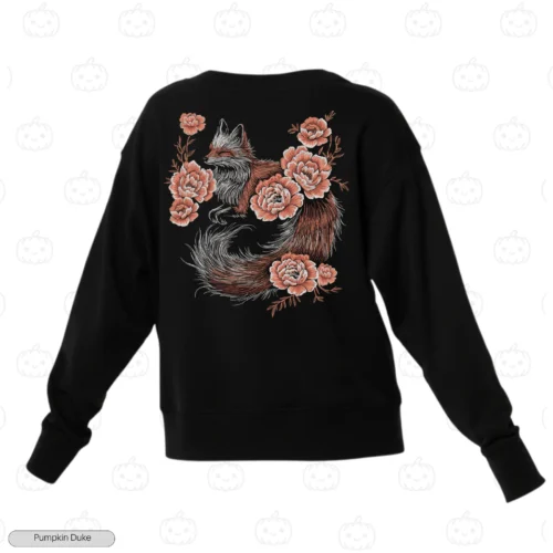 Fox Floral Embroidery Sweatshirt
