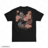 Fox Floral Black Back Embroidery T-Shirt Fox Floral Embroidery T-Shirt