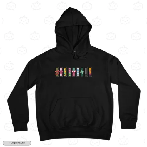 Hashira Emblems Black Front Embroidery Hoodie Hashira Emblems Embroidery Hoodie