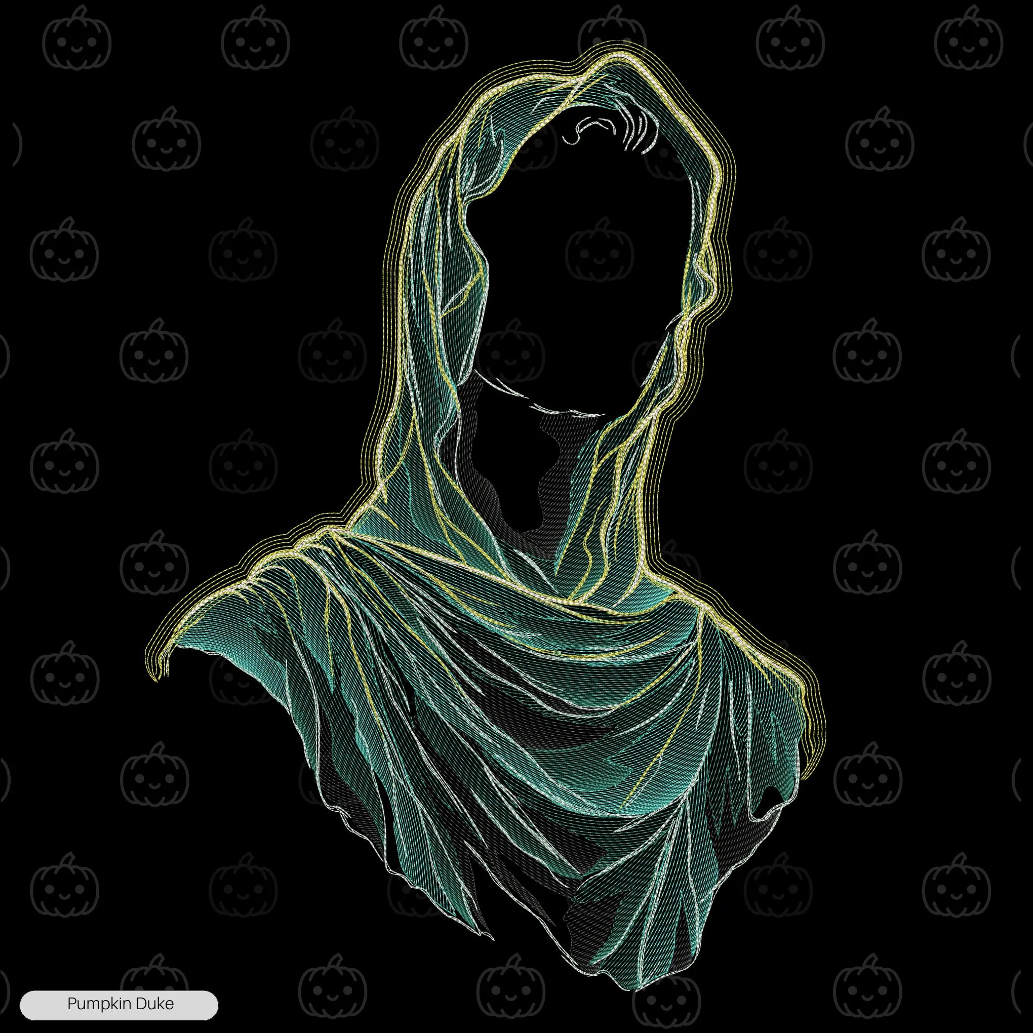 Hooded Faceless Embroidery Sweatshirt