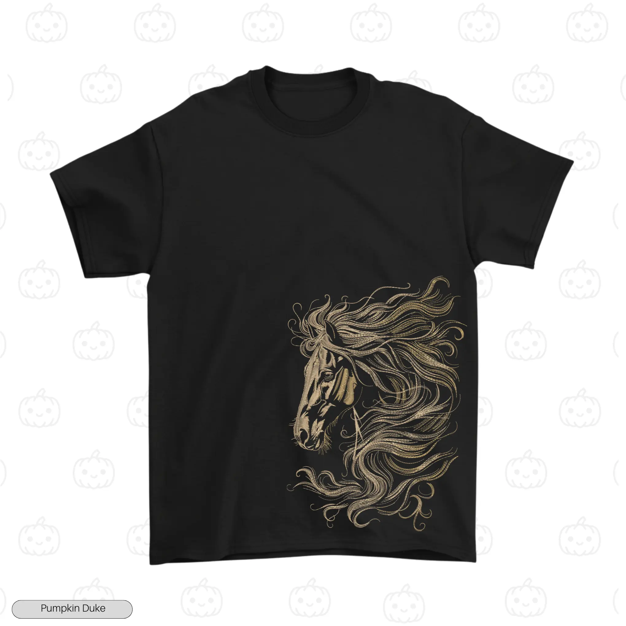 Horse Artistic Embroidery T-Shirt