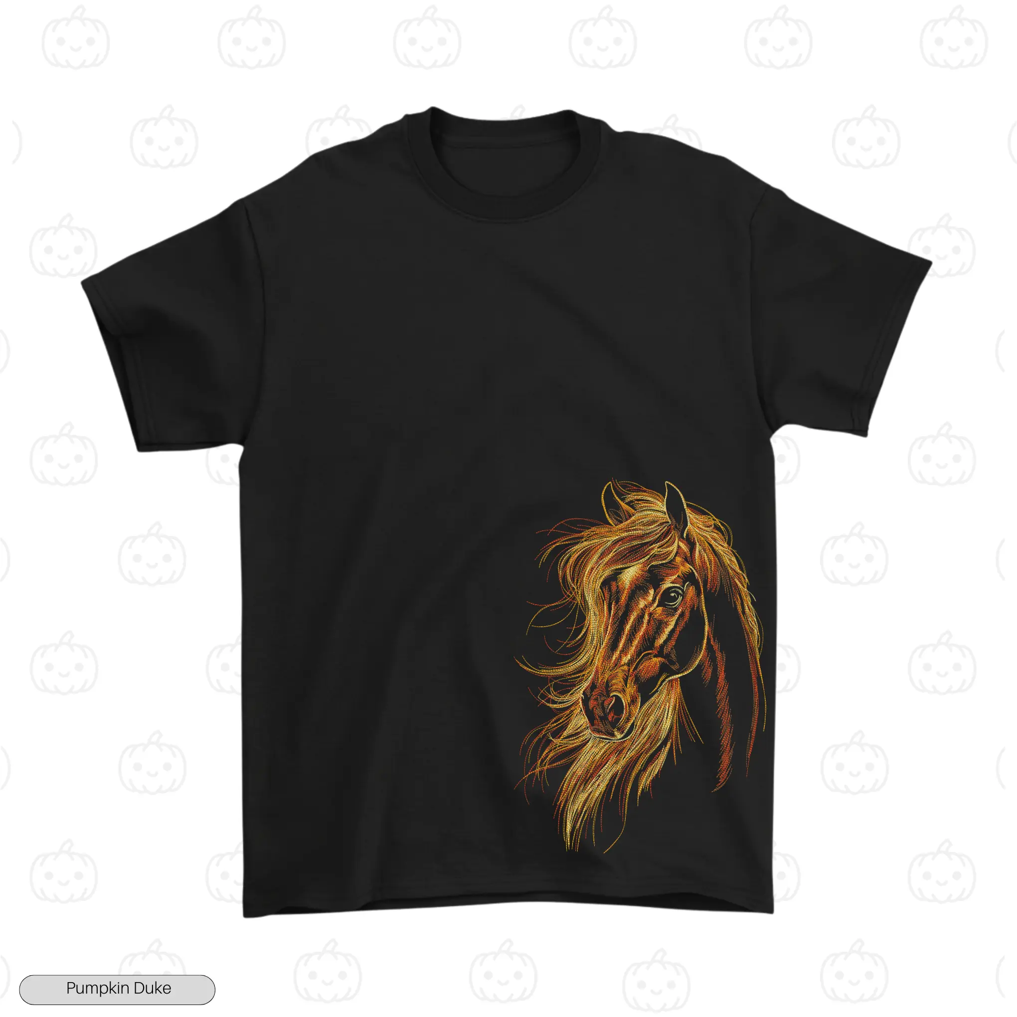 Horse Realistic Art Embroidery T-Shirt