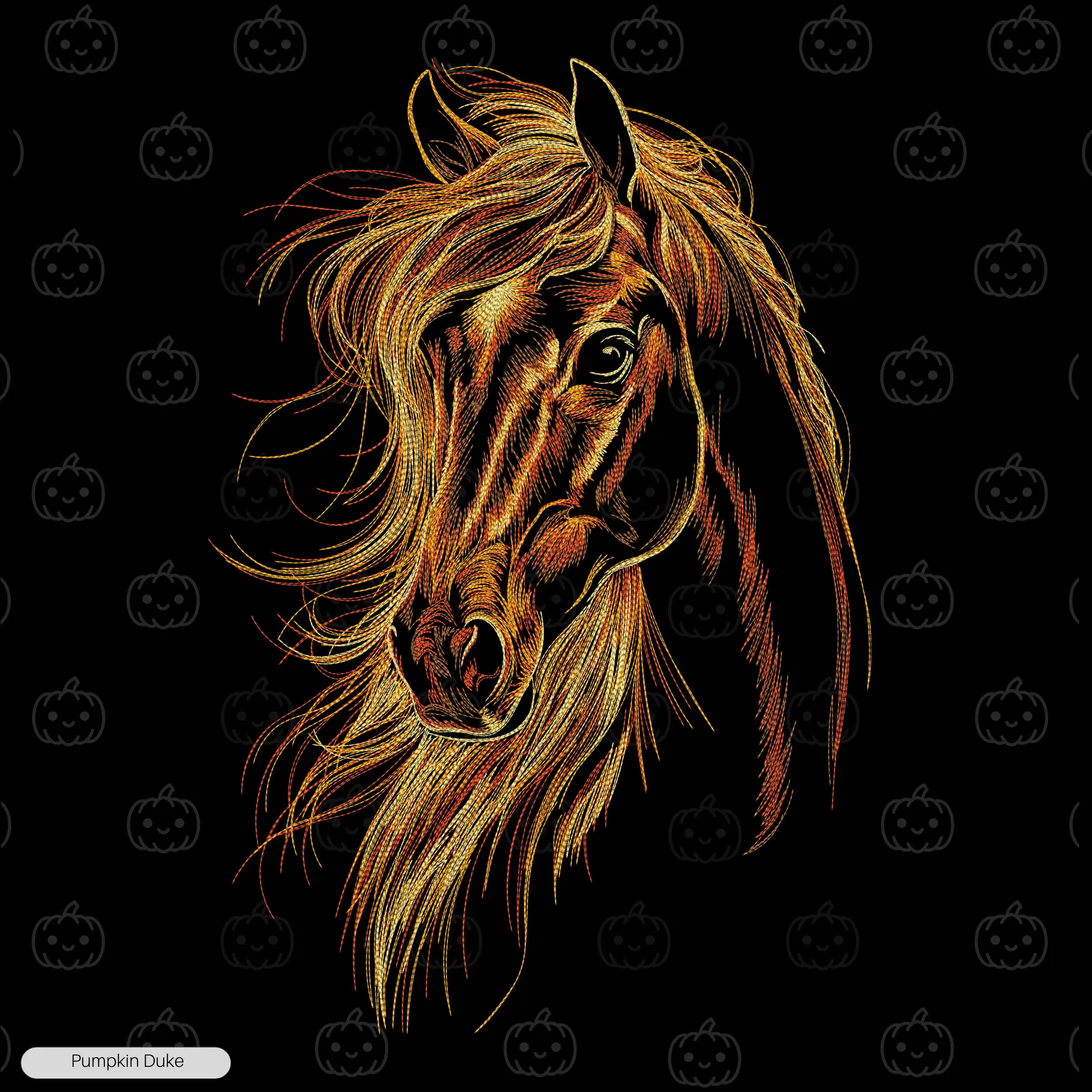 Horse Realistic Art Embroidery T-Shirt