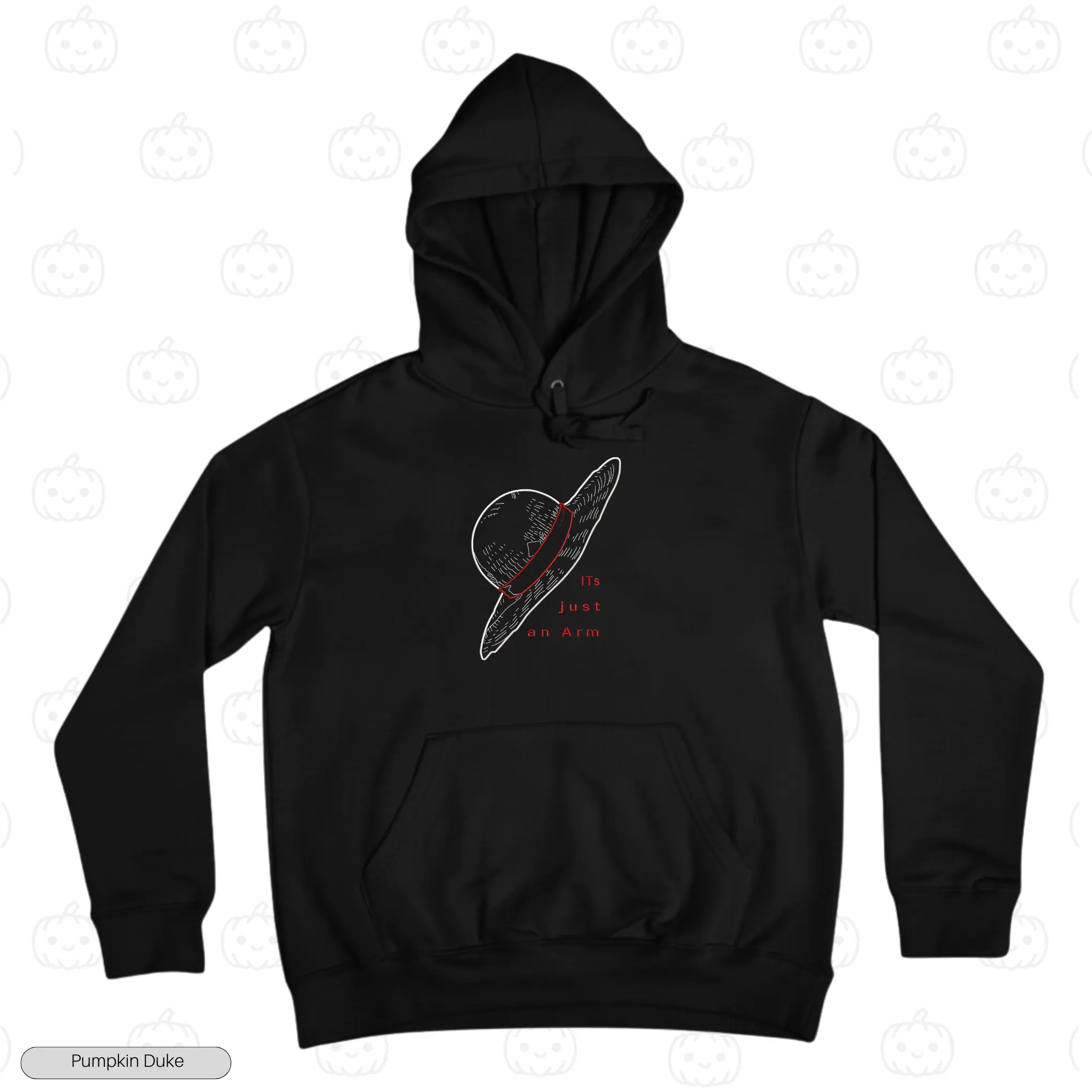 It's Just An Arm Black Front Embroidery Hoodie Shanks War Is Over Embroidery Hoodie
